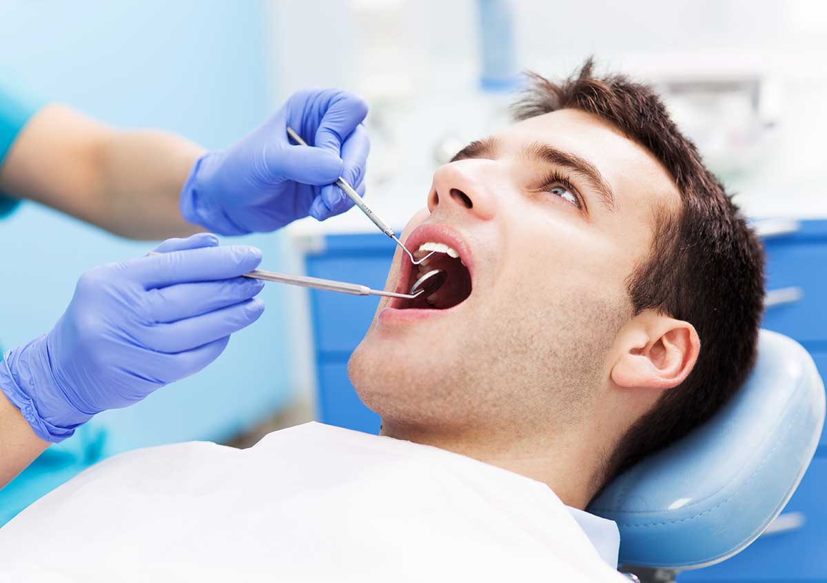 Patient having dental treatment